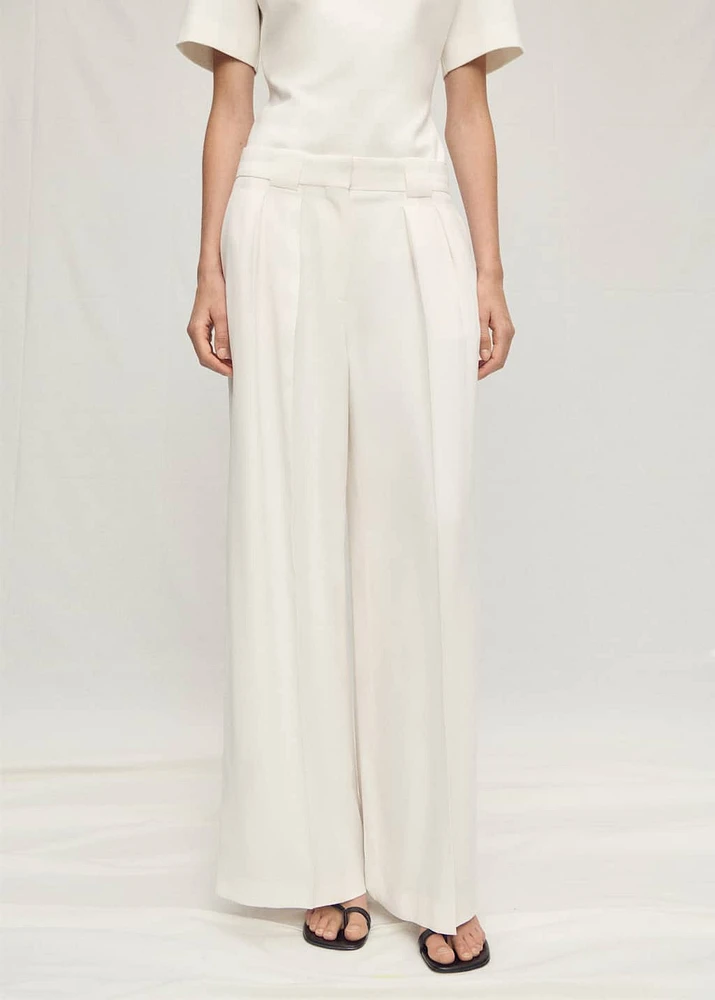 Lyocell suit pants with pleats