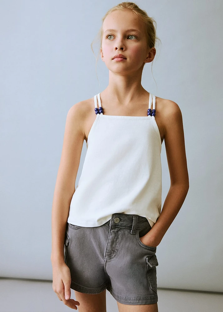 Bead detail T-shirt