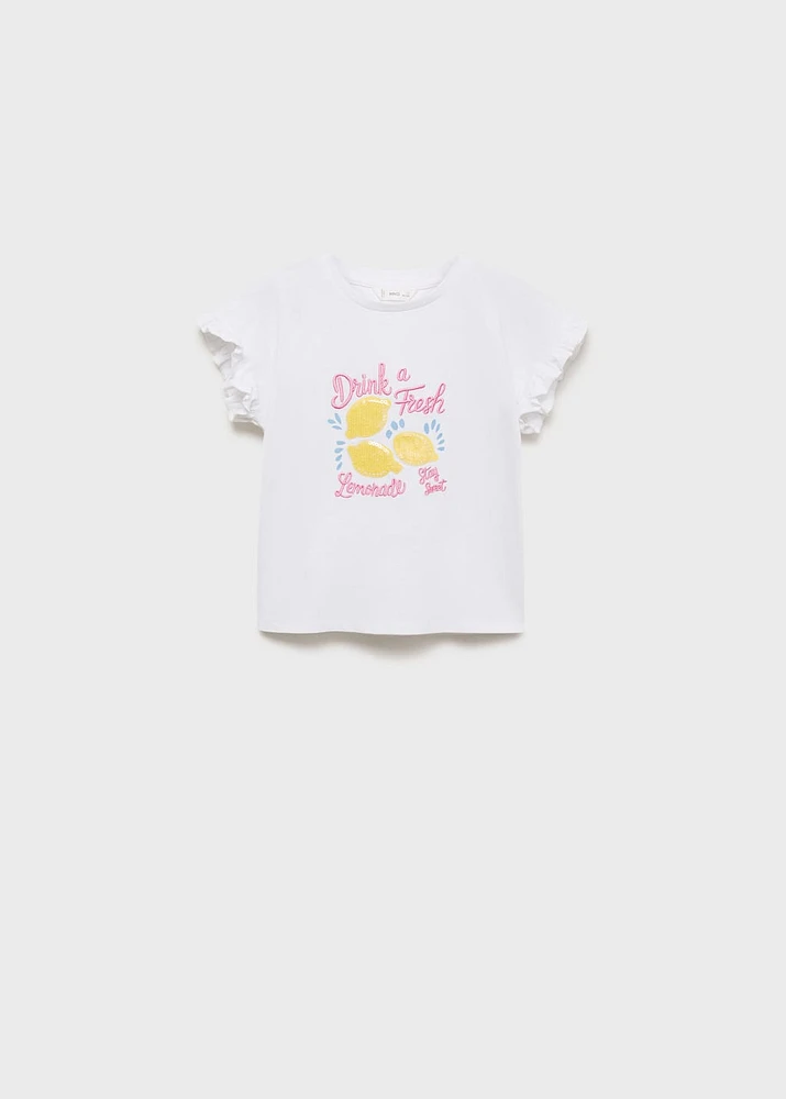 Ruffled printed t-shirt