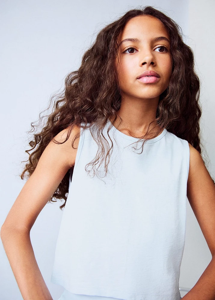 Crossed-back t-shirt with bow
