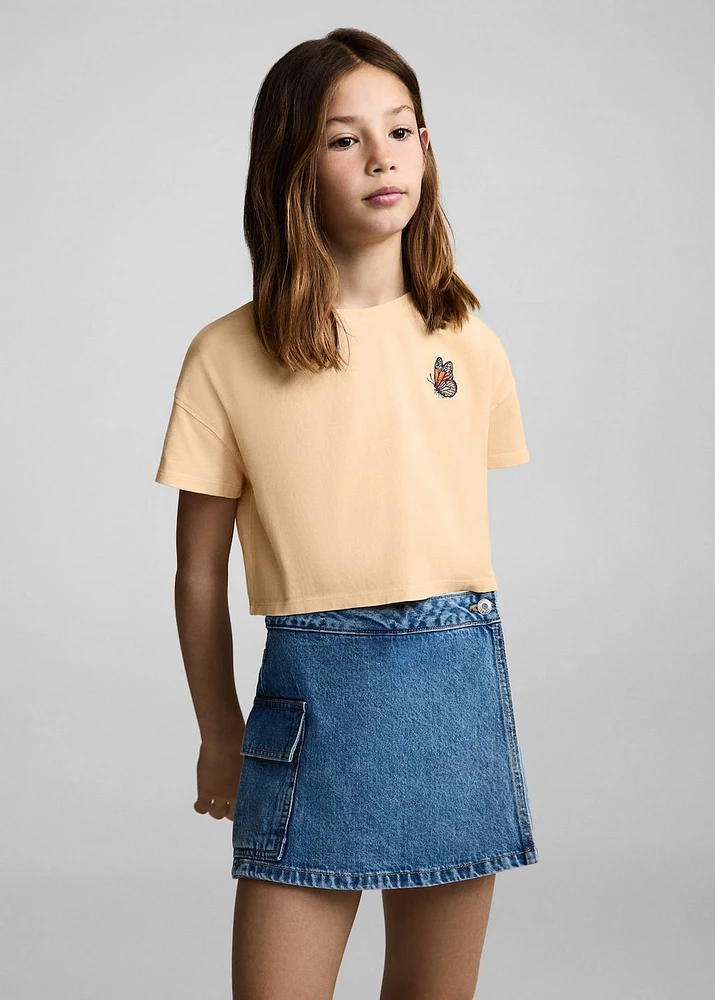 Printed cropped t-shirt