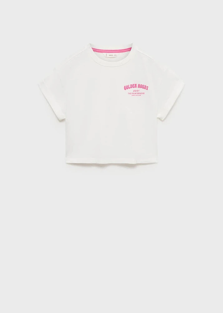Printed cropped t-shirt