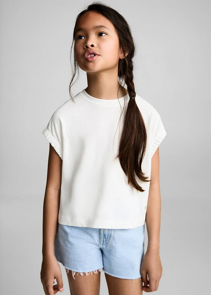 Gathered sleeve t-shirt