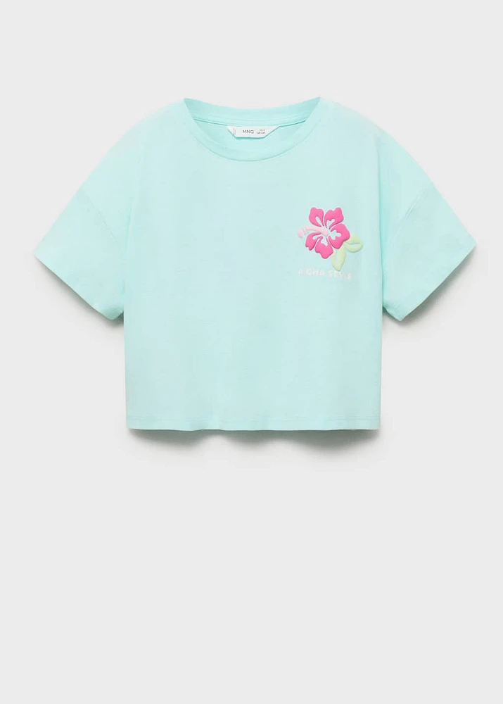 Printed cropped t-shirt