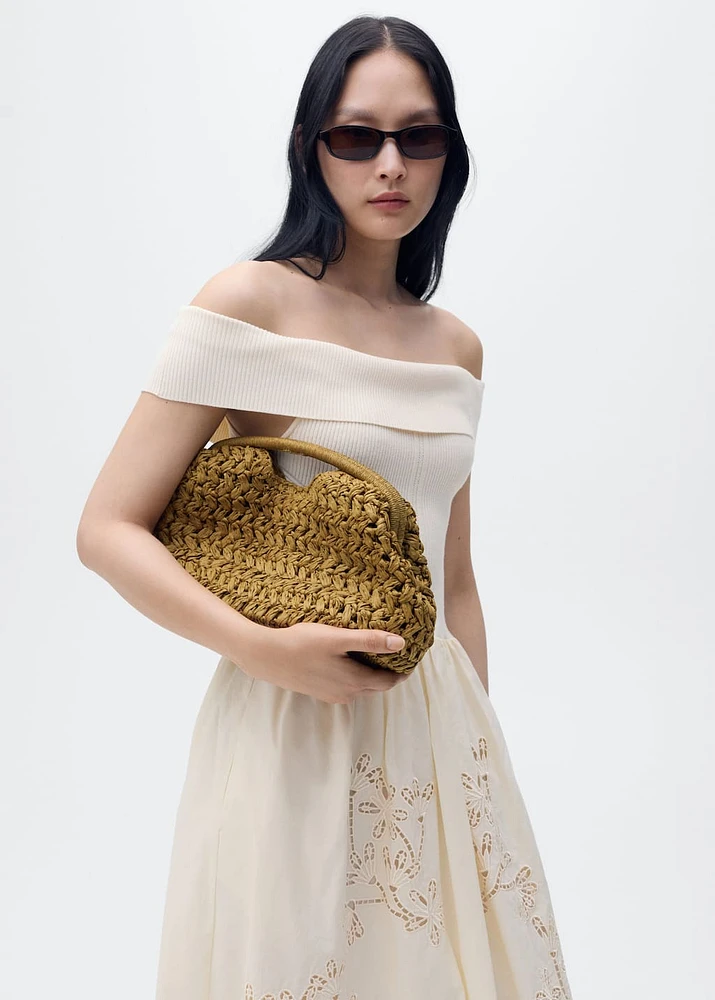 Combined dress with embroidered details
