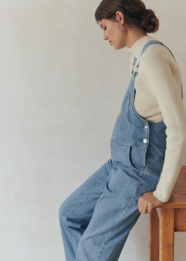 Maternity denim dungarees