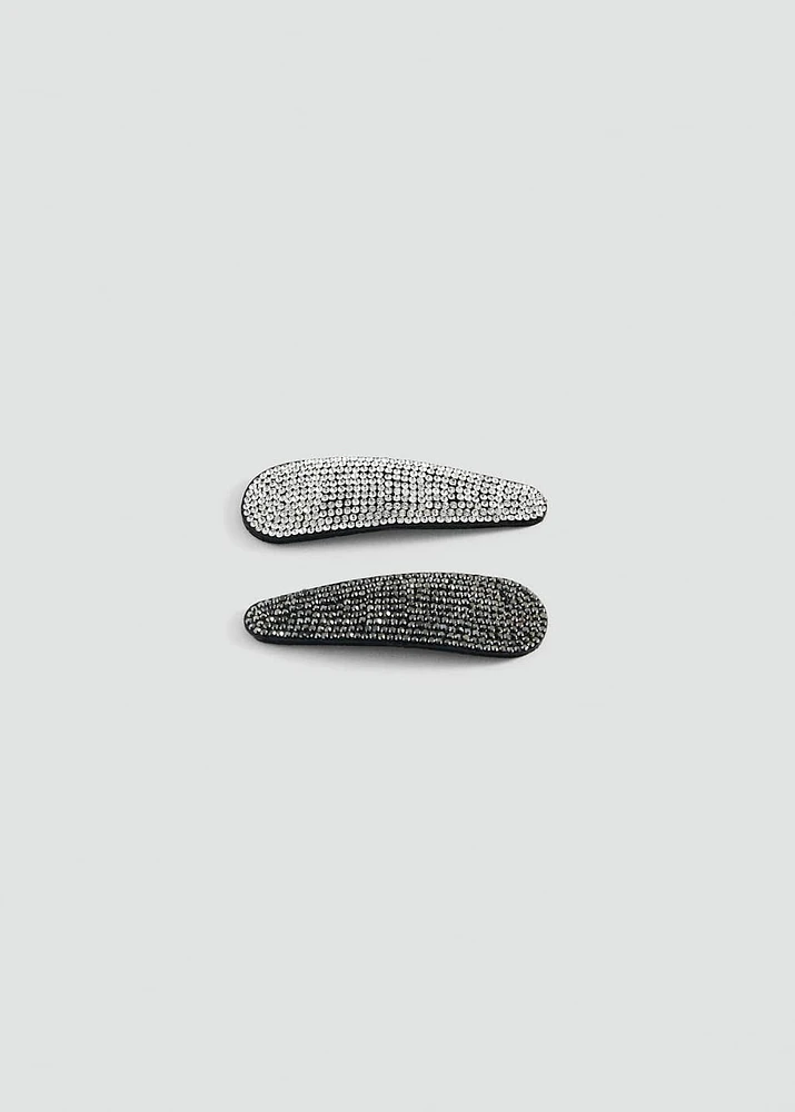 Pack of 2 rhinestone hair clips