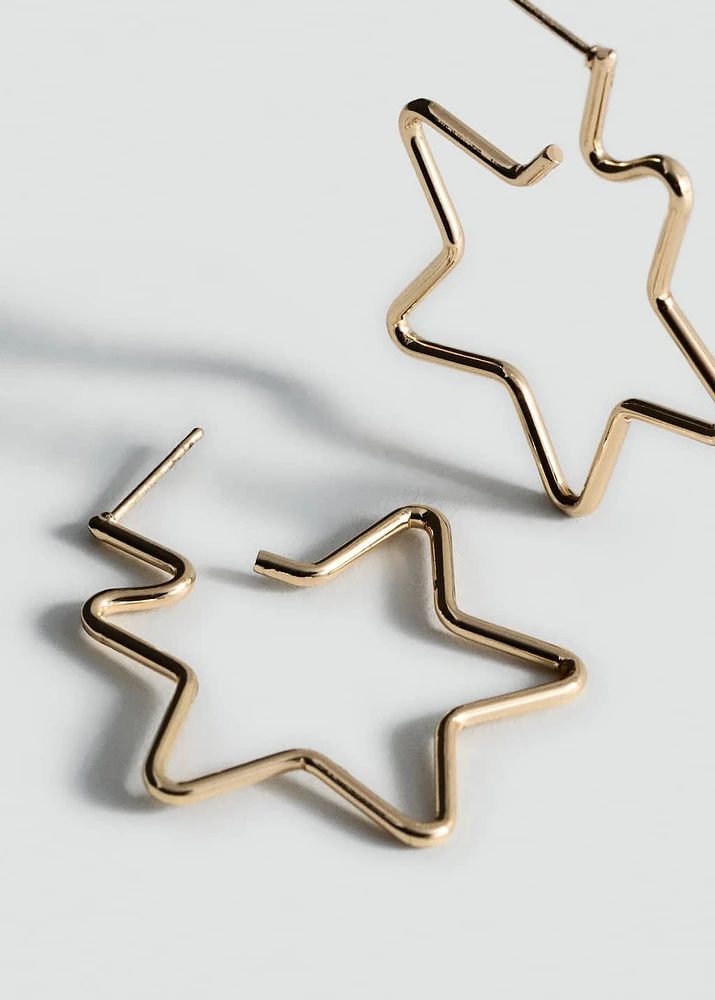 Star hoop earrings