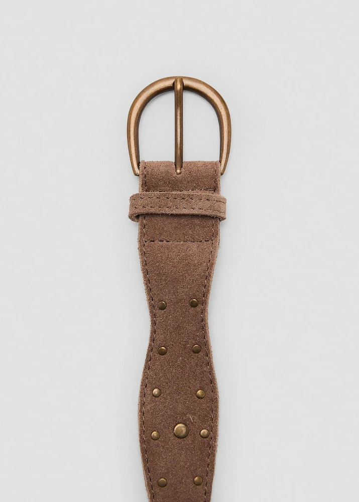Stud leather belt