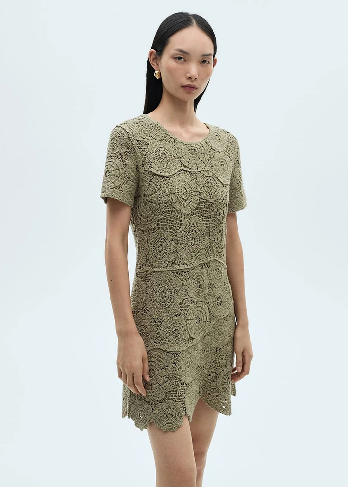 Crochet knitted dress