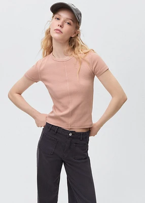 Ribbed crop T-shirt