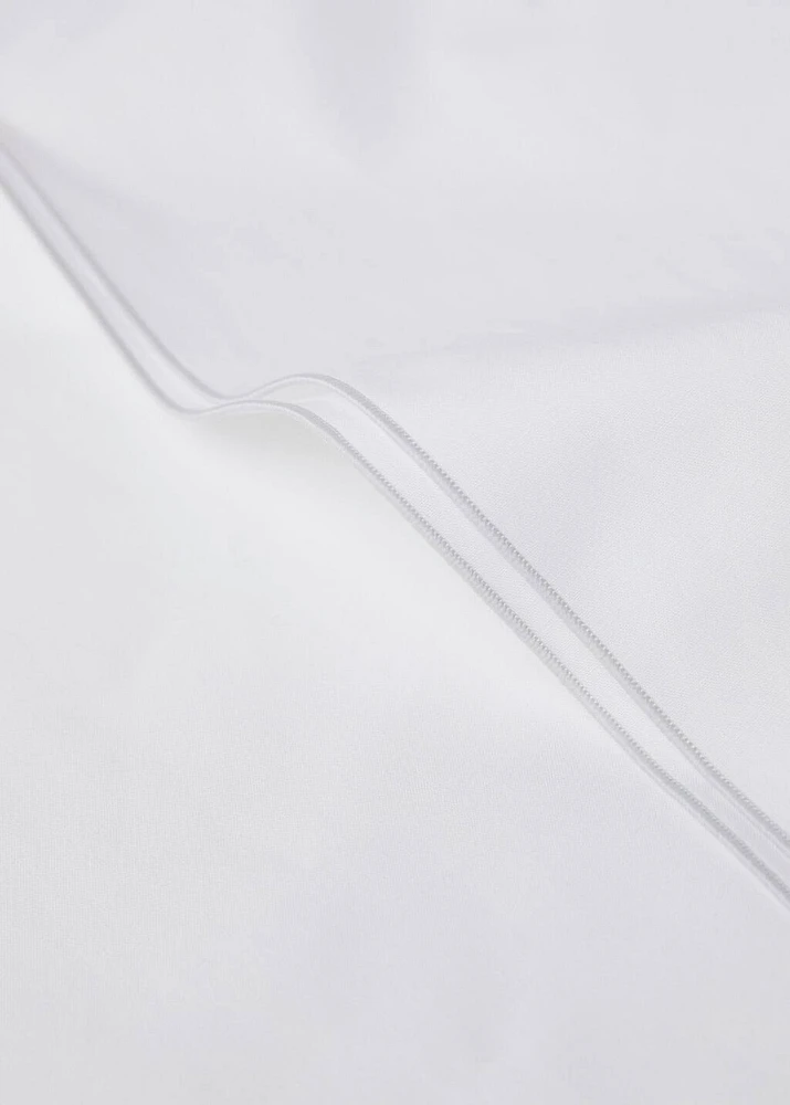 Percale cotton top sheet with double overlock for 180/200 cm bed