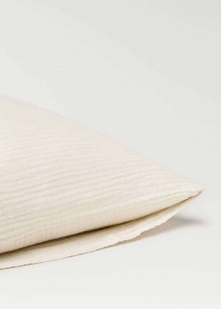 Two cotton gauze pillowcases 60x60 cm