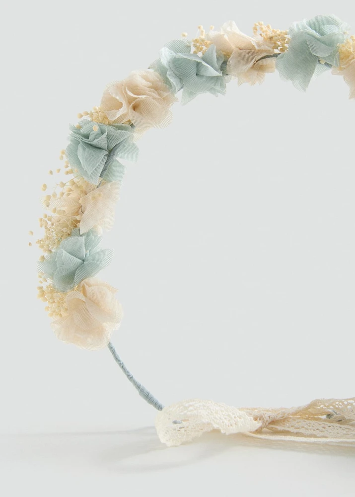Tie closure flower hairband
