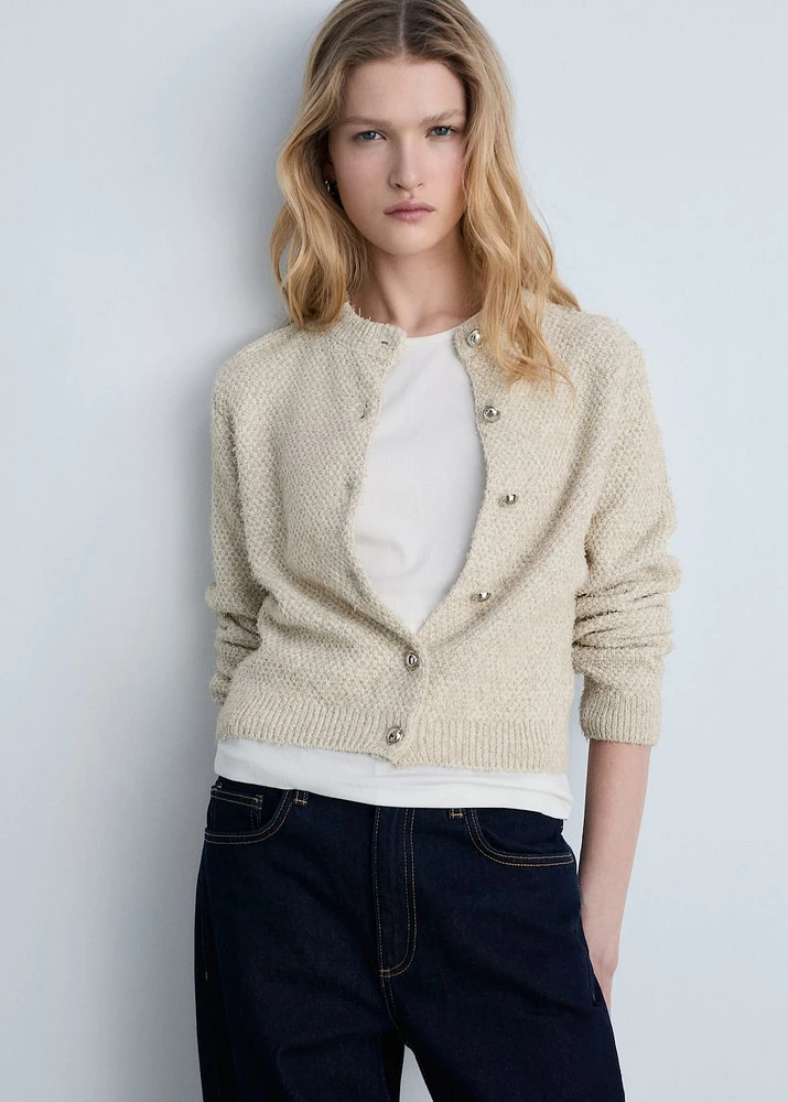 Chunky-knit jacket with buttons