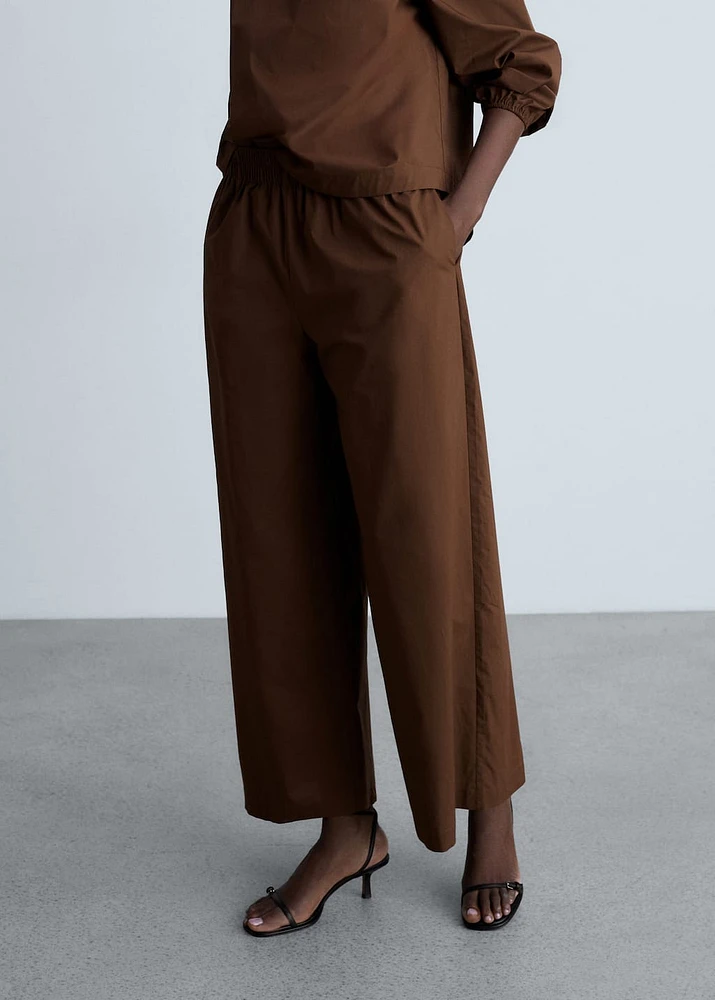 Cotton culotte pants