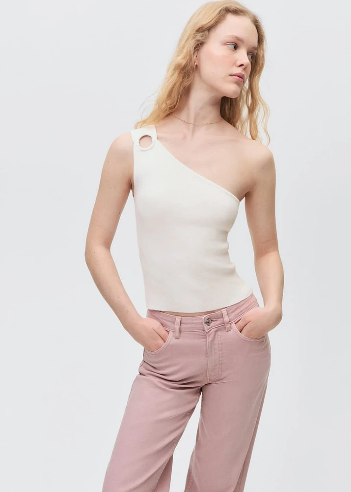 Knit asymmetric top
