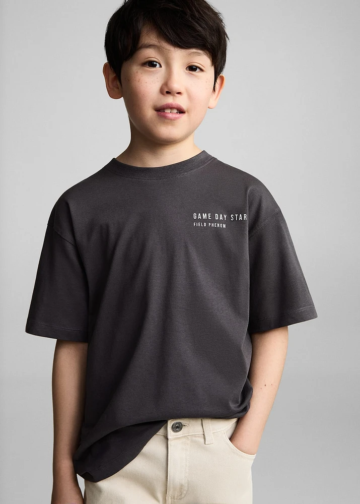 Printed cotton-blend t-shirt