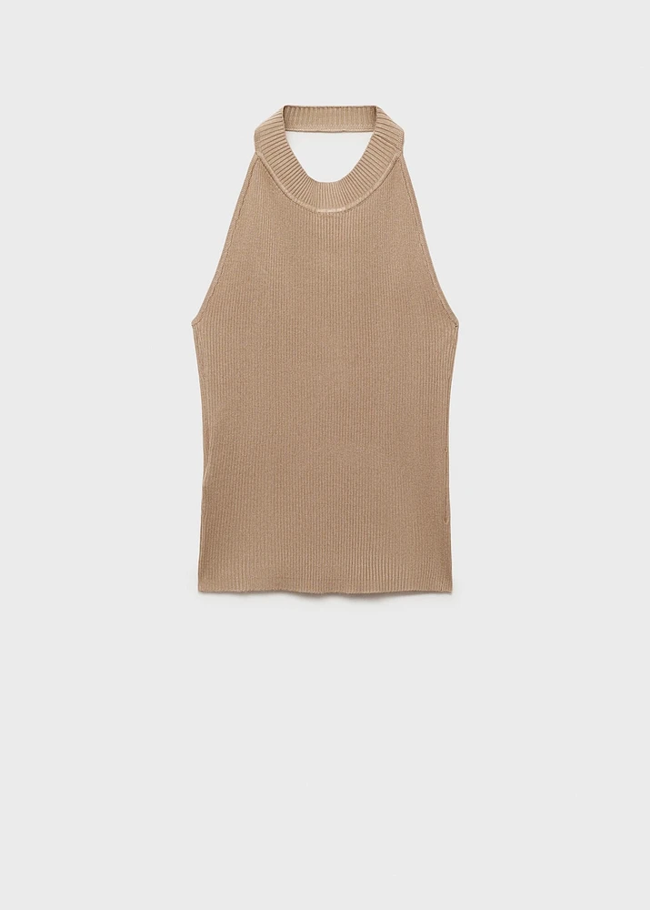 Ribbed top with back slit