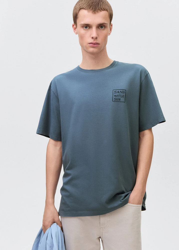Printed cotton-blend T-shirt