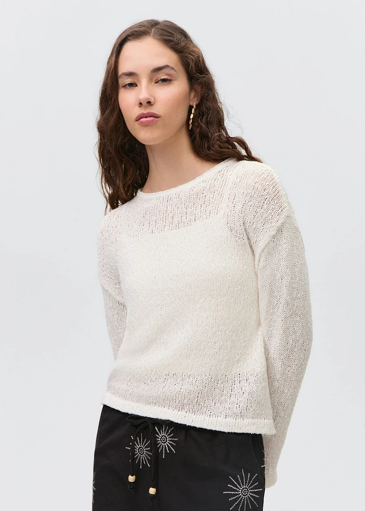 Textured knit sweater