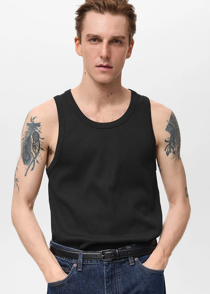 Slim-fit ribbed tank top