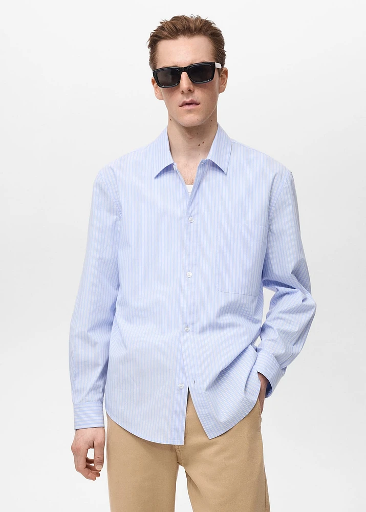 100% cotton regular-fit striped shirt