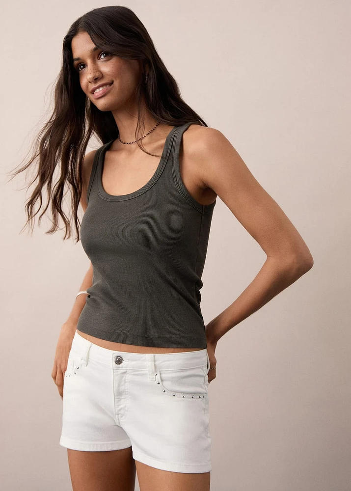Studded low-waist shorts