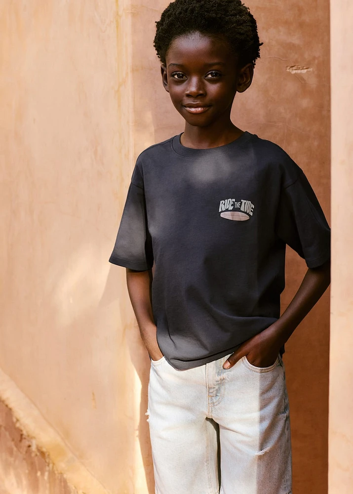 Embossed cotton t-shirt