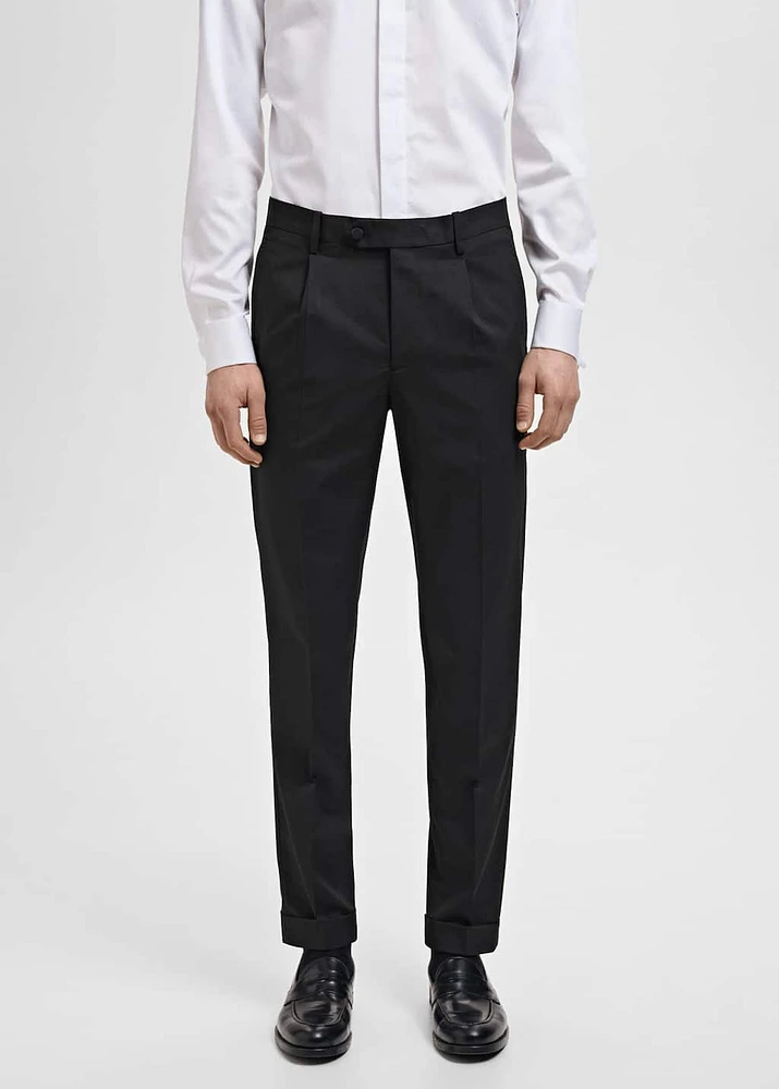 Straight-fit suit pants
