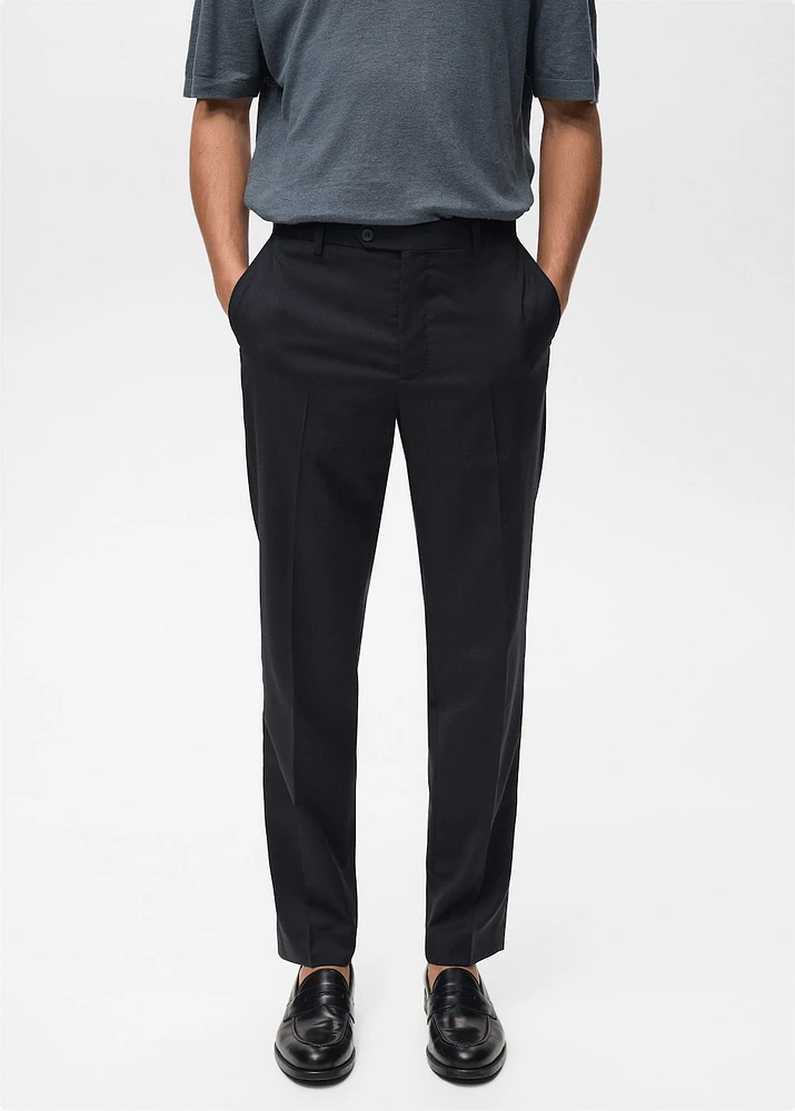 Cold wool slim-fit pants