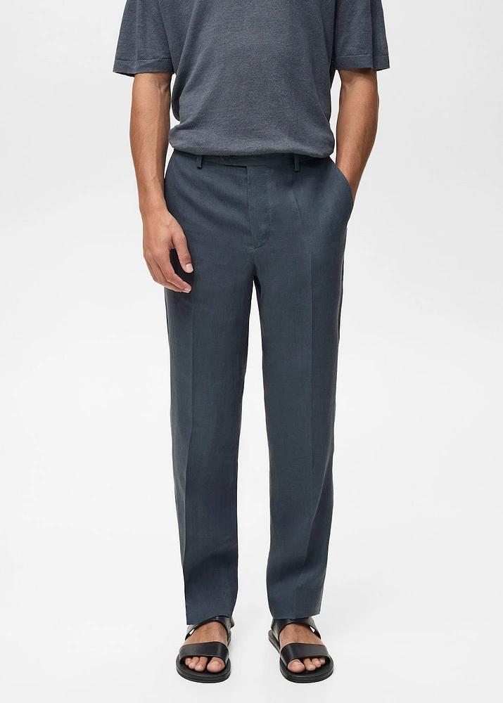 100% linen straight pants