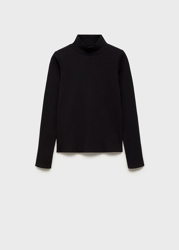 Ribbed high neck t-shirt