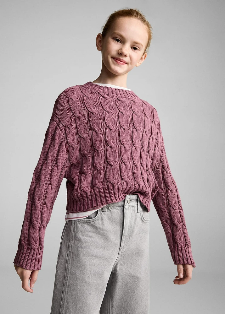 Braided knitted sweater
