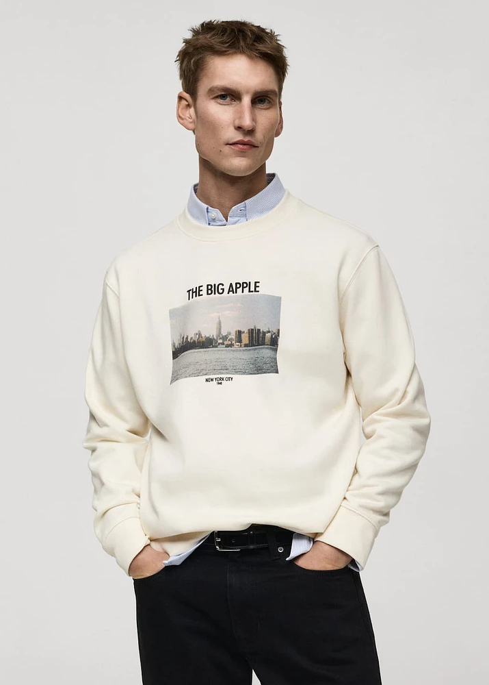Graphic-print cotton sweatshirt