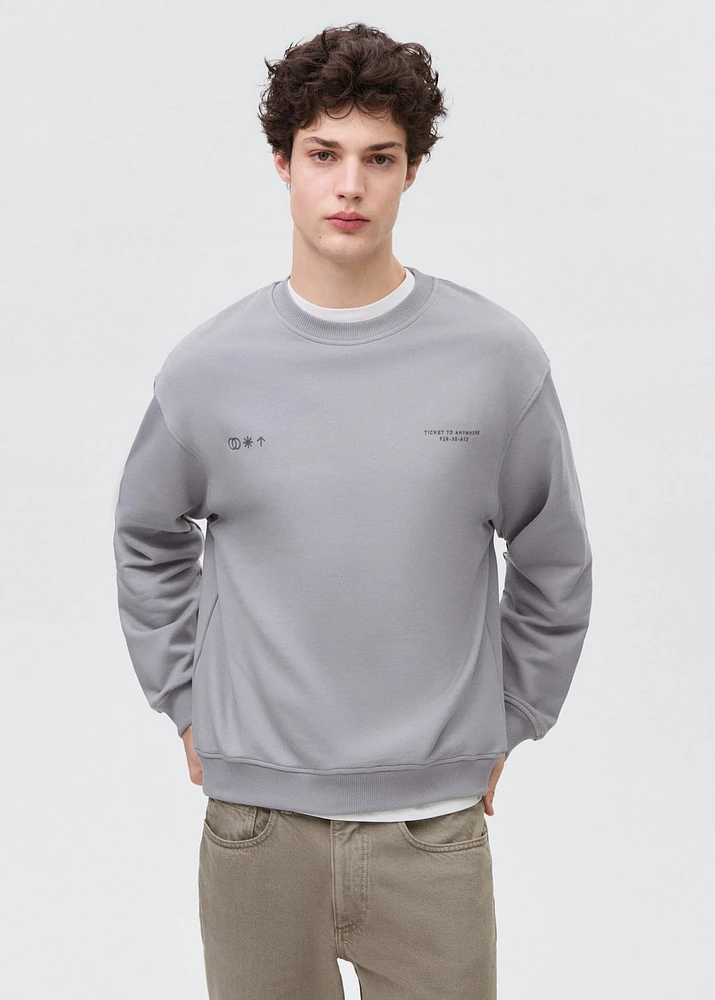 Message cotton sweatshirt