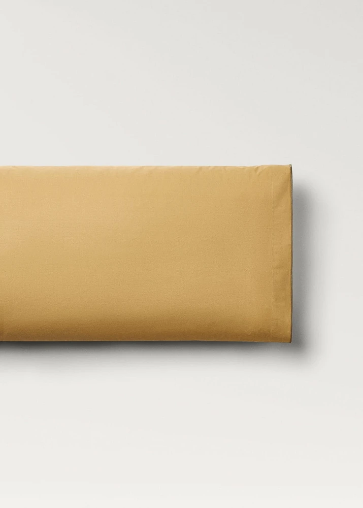 Cotton percale pillowcase with overlock stitching 45x110 cm