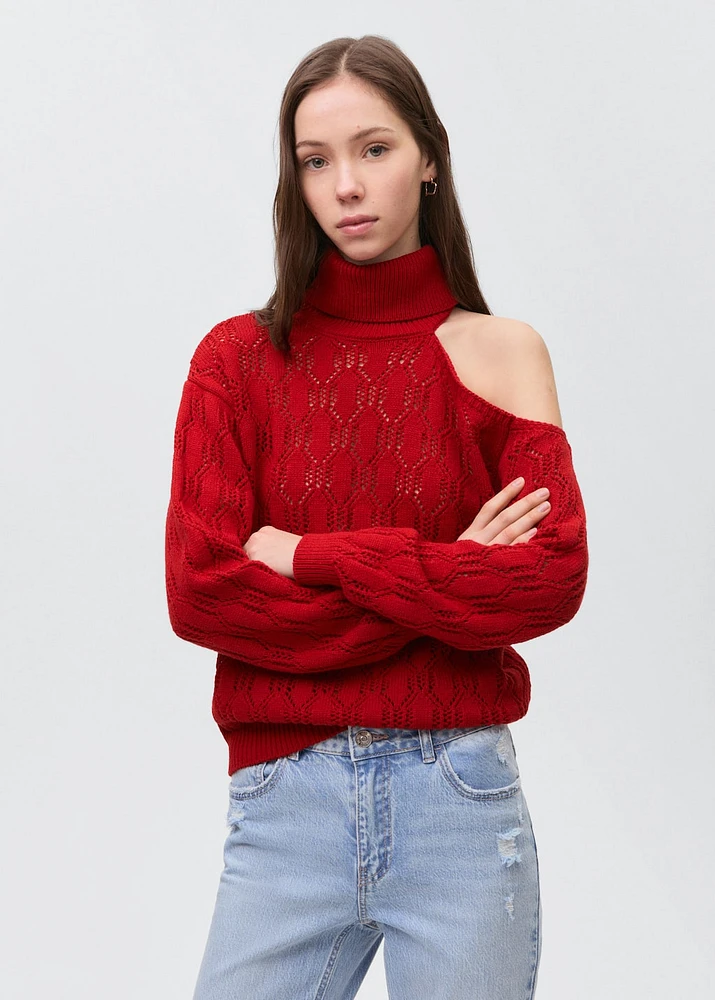 Asymmetric knit sweater