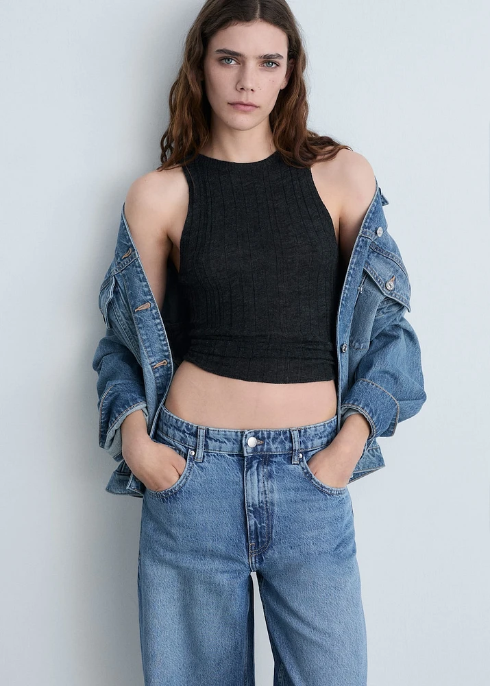 Mid-rise balloon jeans