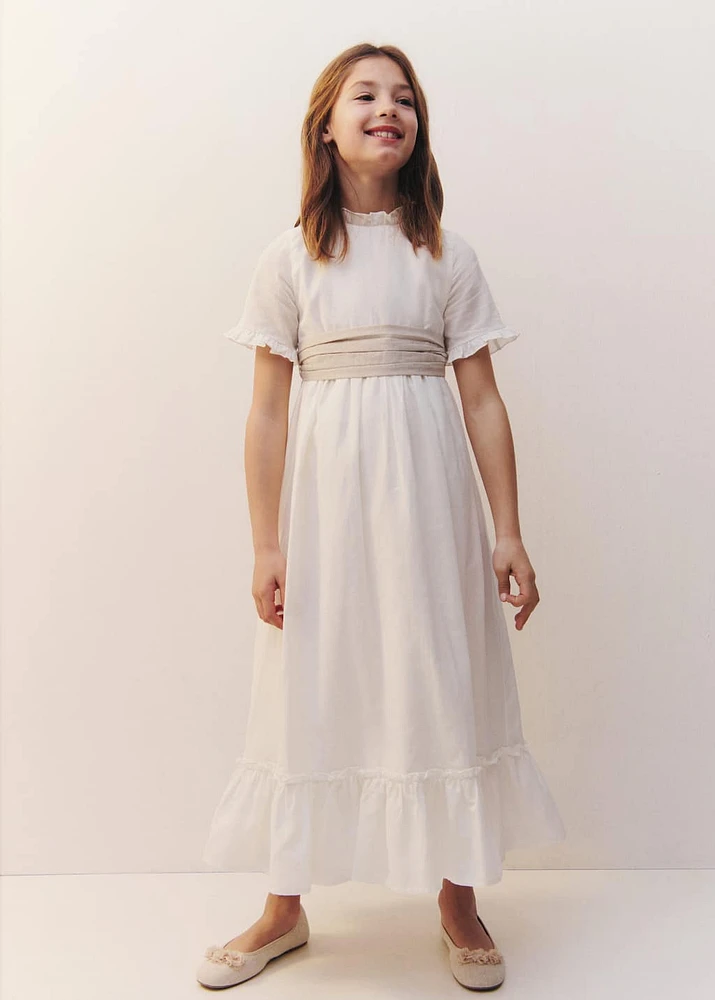 Ruffled linen dress