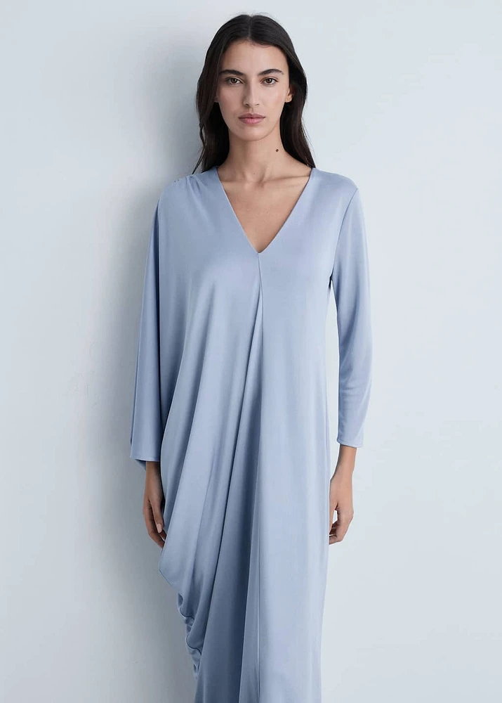 Asymmetric draped gown
