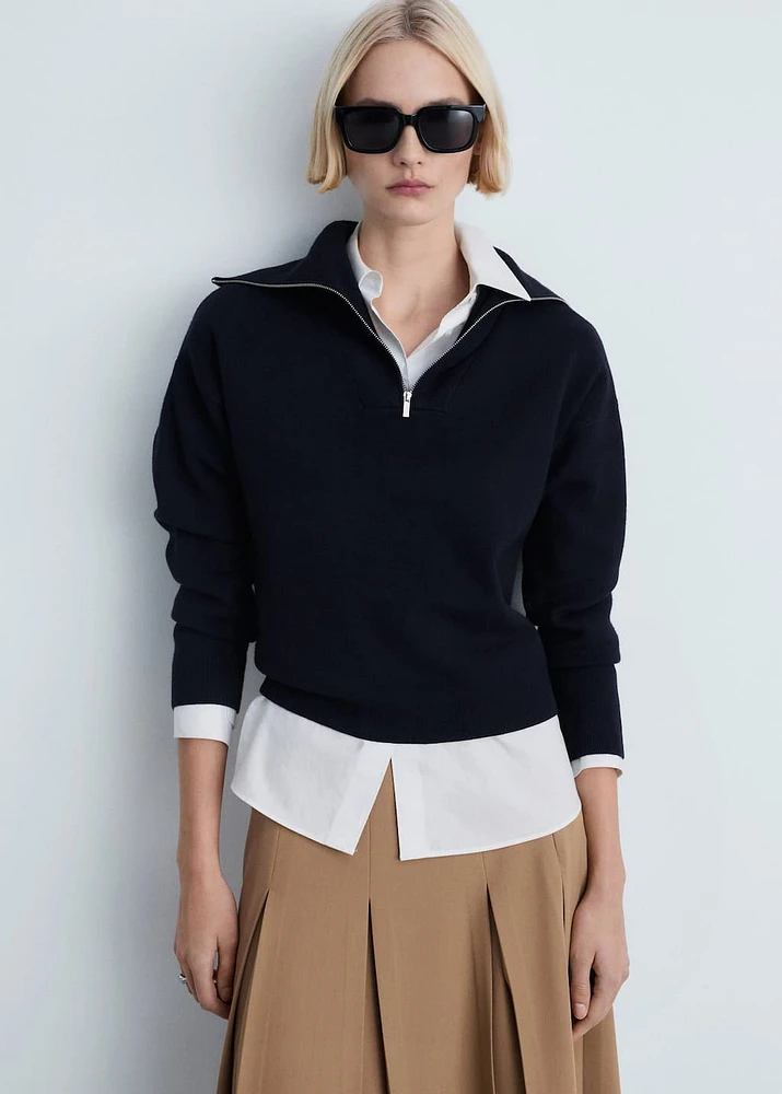 Zip neck jumper