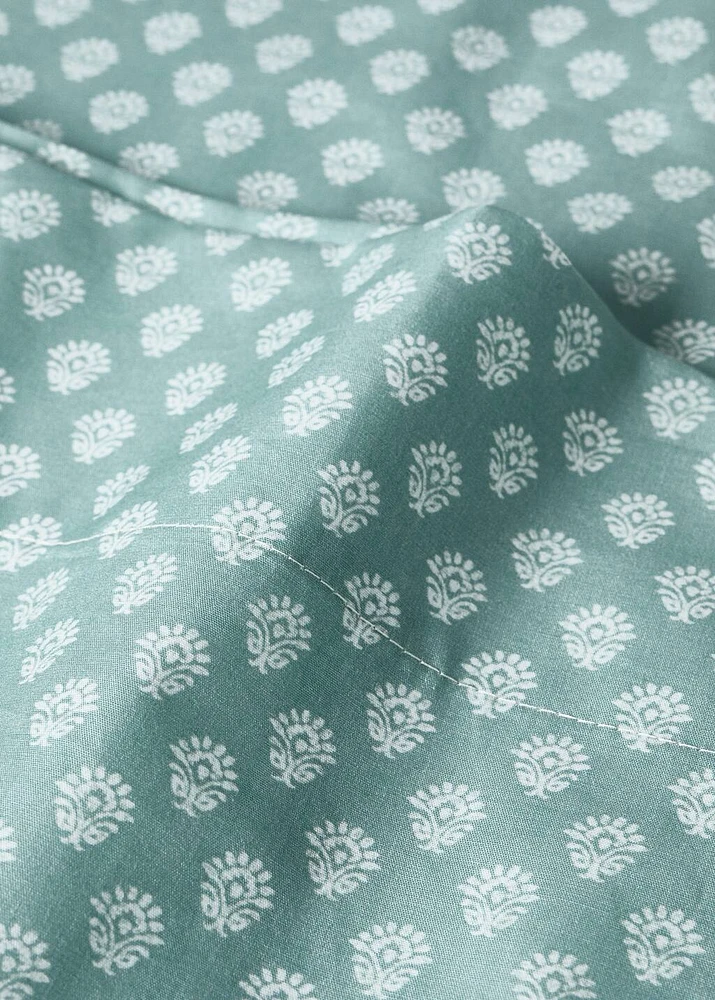 Cotton percale small-flower top sheet for crib