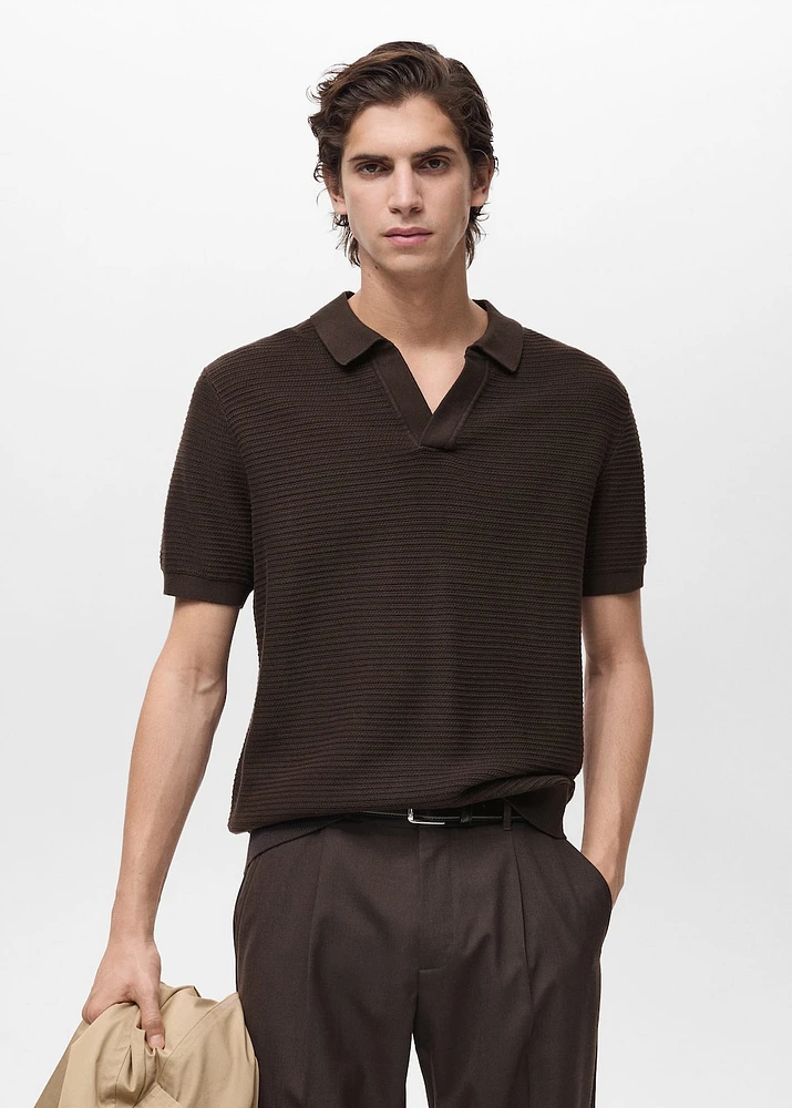 100% cotton knitted polo structure
