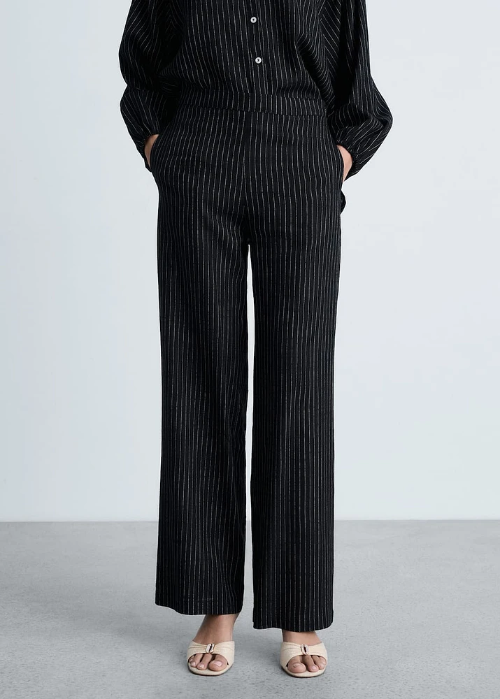 Straight striped trousers