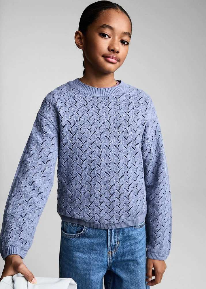Openwork knit sweater