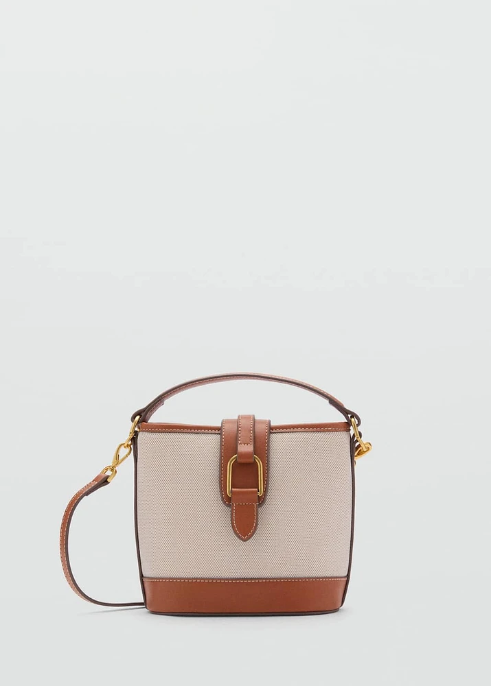 Contrasting canvas bucket bag