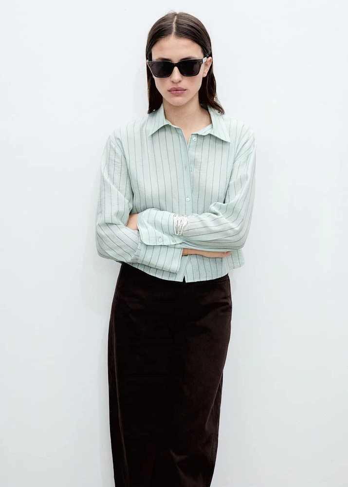 Striped cropped shirt