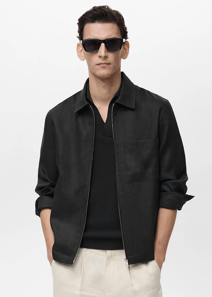 100% linen jacket with zip