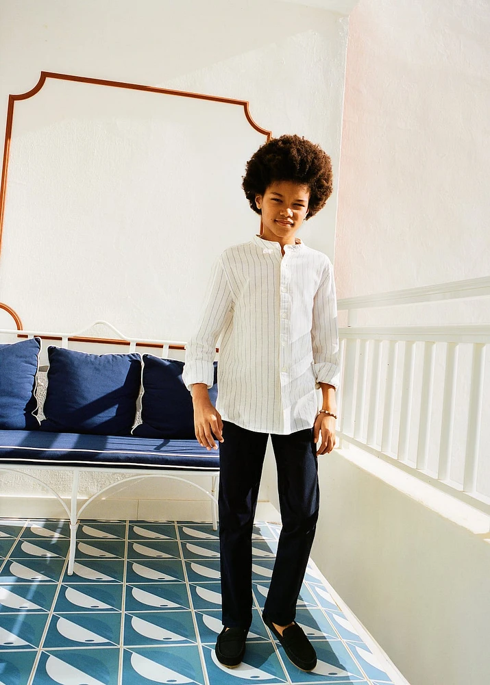 Linen suit trousers